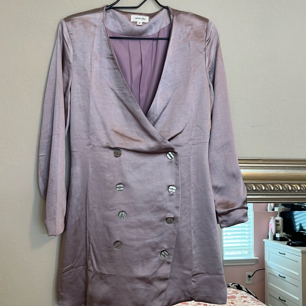 Purple blazer mini dress